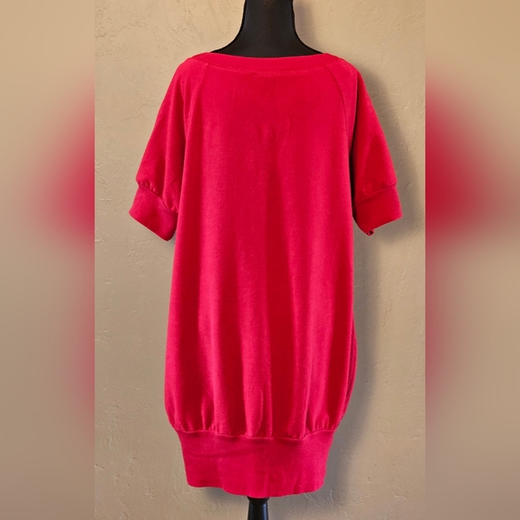 [EXPRESS] Red Sweater Dress ♡ Cuffed  Sleeve Scoop Neckline《L》 - Picture 2 of 16